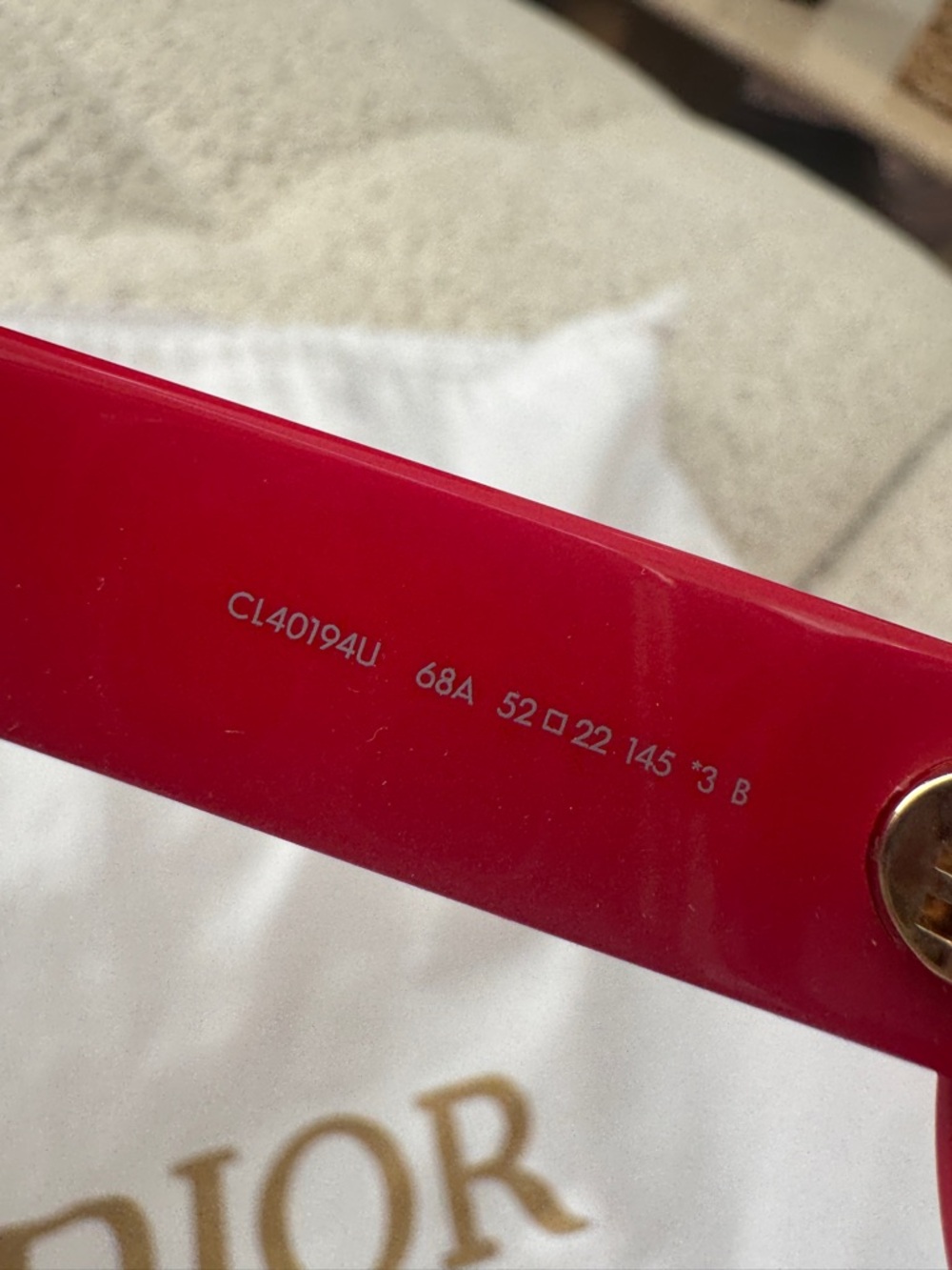 Celine Triomphe Oval Sunglasses in Red with Gold Logo - Picture 7 of 10